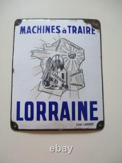 Ancienne Plaque Emaillee Machine A Traire Lorraine Emaillerie Laborde