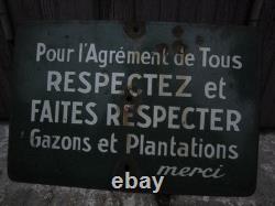 Ancienne Plaque Emaillee Pour L'agrement De Tous Respecter Et Faite Respecter
