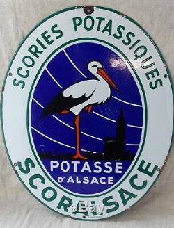 Ancienne Plaque Emaillee Publicitaire La Potasse Scories Potassiques Scoralsace