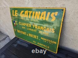 Ancienne Plaque Émaillée Publicitaire Le Gatinais CLAPIER FRANCAIS? Pub