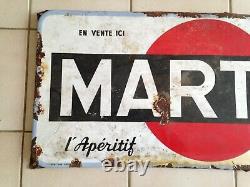 Ancienne Plaque Emaillee Publicitaire Martini Vintage