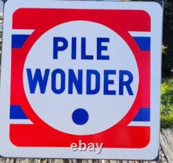 Ancienne Plaque Emaillee Publicitaire Pile Wonder