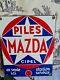Ancienne Plaque Emaillee Publicitaire Piles Mazda Cipel