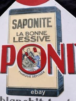 Ancienne Plaque Émaillée SAPONITE 23 X 23 Cm TBE Pub