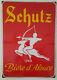 Ancienne Plaque Emaillée SCHUTZ BIERE D'ALSACE E A S 48x69cm années 45/50
