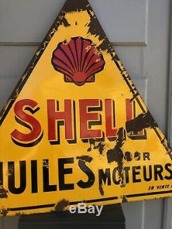 Ancienne Plaque Emaillee SHELL