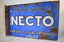 Ancienne Plaque Emaillee Station Service Necto Garage Email Renaud Morez Jura