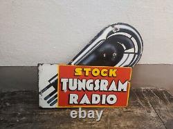 Ancienne Plaque Émaillée Stock TUNGSRAM RADIO