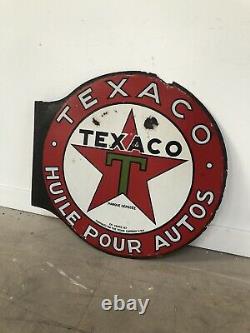 Ancienne Plaque Emaillee Texaco Enamel Sign Emailschild Insegna Emaille Bord