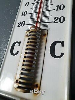Ancienne Plaque Emaillee Thermometre Castrol Huile Pour Moteur 74 CM X 20cm