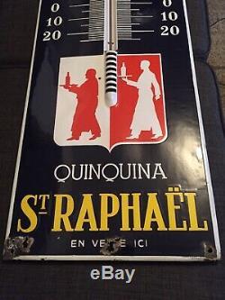 Ancienne Plaque Émaillée Thermomètre St Raphael Quinquina