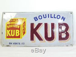 Ancienne Plaque Emaillée bombé BOUILLON KUB