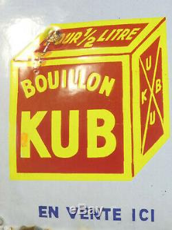 Ancienne Plaque Emaillée bombé BOUILLON KUB