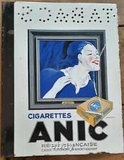 Ancienne Plaque Emaillée double face Cigarettes ANIC TABACS CELTIQUES E. A. S