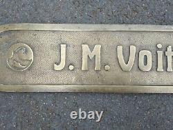 Ancienne Plaque En Bronze J. M Voith St Polten 1937 Longueur 1 Metre