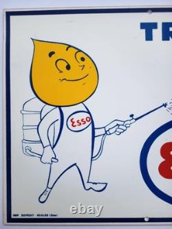 Ancienne Plaque Pin Up Esso Goutte D'huile No Plaque Émaillée