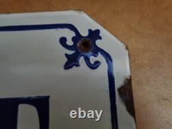 Ancienne Plaque Plate Emaillee Cabine Telephonique 40 CM X 35,5 CM