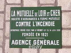 Ancienne Plaque Publicitaire Emaillée du Loir Et Cher Dpt 41 Enamel French Sign