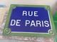Ancienne Plaque Rue De Paris Milieu 19 Eme Clichy. En Pierre De Lave
