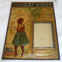 Ancienne Plaque Tôle Lithographiée CHOCOLAT MENIER 30 x 40 Vers 1895