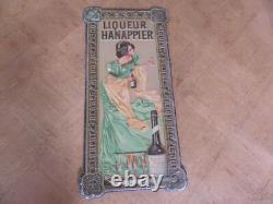 Ancienne Plaque Tôle lithographie Publicitaire Liqueur Hanappier