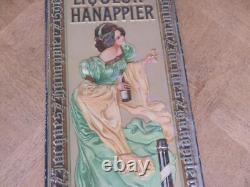 Ancienne Plaque Tôle lithographie Publicitaire Liqueur Hanappier