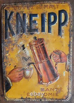 Ancienne Plaque Tole lithographiée KNEIPP café bar pub deco cuisine 35x25cm