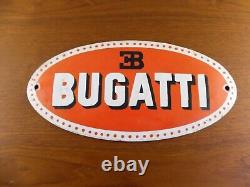 Ancienne Plaque émaillée Bugatti Garage Huile Automobile Enamel sign Emailschild