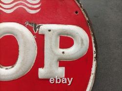 Ancienne Plaque émaillée DOP Shampoings Diamètre 30 cm