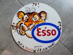 Ancienne Plaque émaillée ++ESSO Put a tiger in our tank