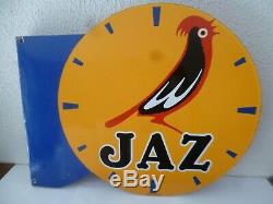 Ancienne Plaque émaillée JAZ horlogerie fabrication EAS