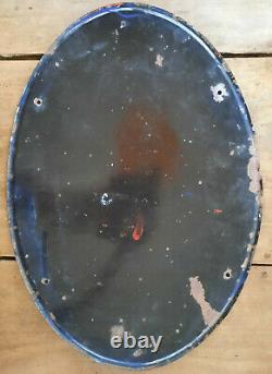 Ancienne Plaque émaillée POTASSE D'ALSACE cigogne par Hansi 43x60cm E A S