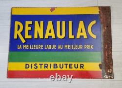 Ancienne Plaque émaillée Renaulac Bonalo peinture laque 50×70 vintage