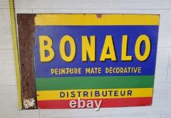 Ancienne Plaque émaillée Renaulac Bonalo peinture laque 50×70 vintage