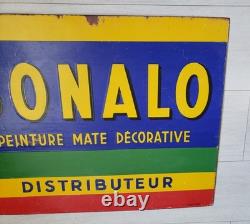 Ancienne Plaque émaillée Renaulac Bonalo peinture laque 50×70 vintage