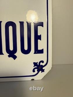 Ancienne Plaque émaillée bombée CABINE TELEPHONIQUE émail 36x40cm
