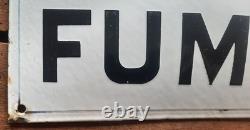 Ancienne Plaque émaillée bombée DEFENSE DE FUMER cours residence loft 30x20cm