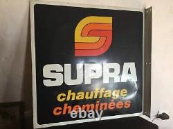 # Ancienne Plaque émaillée tôle peinte publicitaire SUPRA cheminée Double face