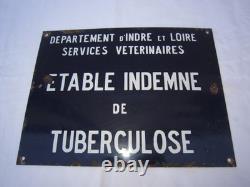 Ancienne Plaque émaillié Service veterinaire indemne de tuberculose