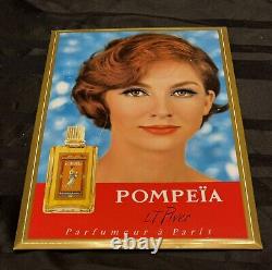 Ancienne Plaque en Tôle Litho Pub Parfum Pompeia L. T PIVER Paris Présentoir Rare