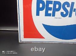 Ancienne Plaque en métal sérigraphiée PEPSI-COLA datée 1974,50cmx35, authentique