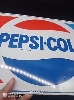 Ancienne Plaque en métal sérigraphiée PEPSI-COLA datée 1974,50cmx35, authentique