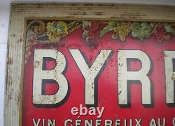 Ancienne Plaque en tôle BYRRH Vin généreux au quinquina APERITIF 39x59cm 20's