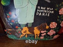 Ancienne Plaque publicitaire en tole peinte Au bel habit