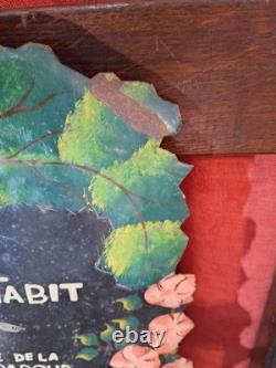 Ancienne Plaque publicitaire en tole peinte Au bel habit