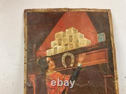 Ancienne Plaque tôle publicitaire SAVON FER À CHEVAL