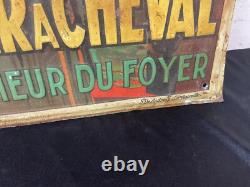 Ancienne Plaque tôle publicitaire SAVON FER À CHEVAL