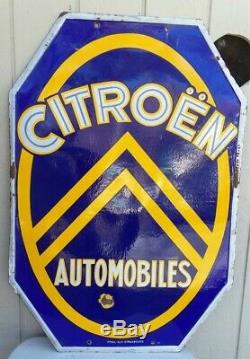 Ancienne Plaquee Emaillee Publicitaire Citroën Automobiles