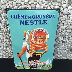 +++ Ancienne Rare Plaque Emaillee Creme De Gruyere Nestle En Vente ICI +++