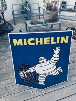 Ancienne Superbe PLAQUE Émaillée MICHELIN E. A. S Année 1965 Forme Blason